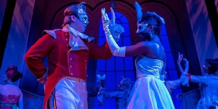 Samantha Walkes as Cinderella and Ryan Brown as her Prince Charmin (no, that is not a typo) in the Neptune Theatre production of Cinderella. Photo by Stoo Metz.