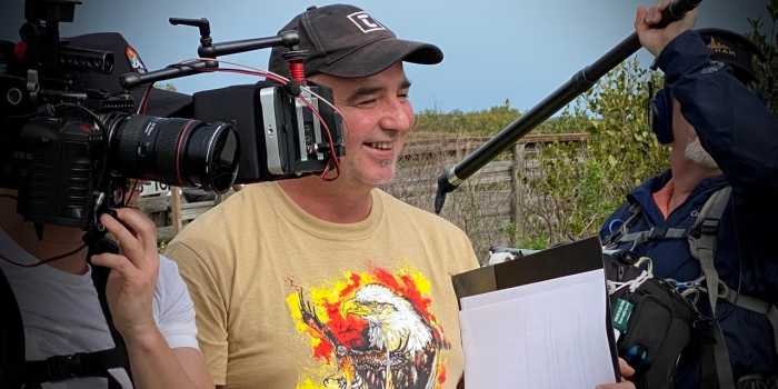 "Everyone was extremely decent and kind but you just felt the birds were more important than the camera at all times. Not in the pejorative but they are very ADD. They see a bird and they are gone." - filmmaker Michael Melski (pictured above on location during the filming of Rare Bird Alert).