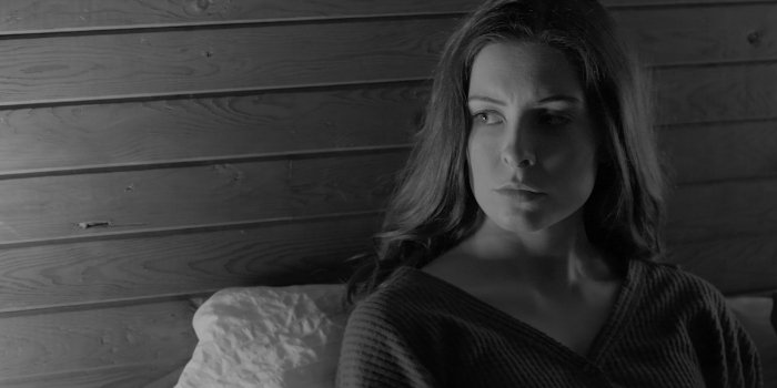 Alexa Morten (above) in a screenshot from The Colour of Spring. Shot primarily in black and white, it allowed the filmmaker to enhance the narrative and offered additional opportunities for creativity.